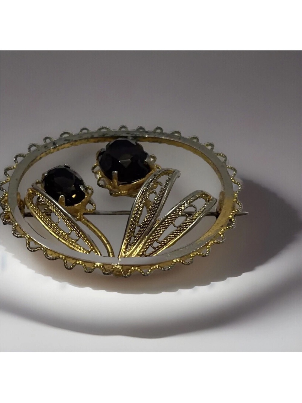 Vintage Open-metal Floral  Brooch